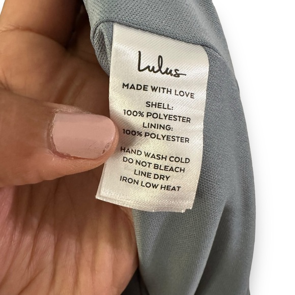 NWT Lulu’s Slate Blue Remarkably Dreamy Satin Off Shoulder Maxi Dress HOCO XL - Picture 14 of 16